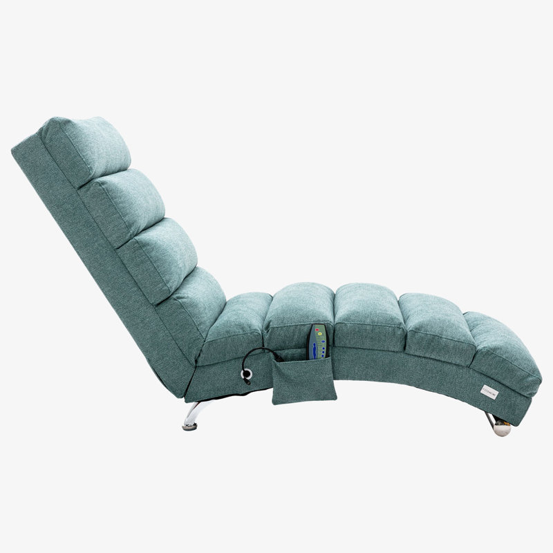 Chaise longue rembourrée Laquasia, Polyester sarcelle