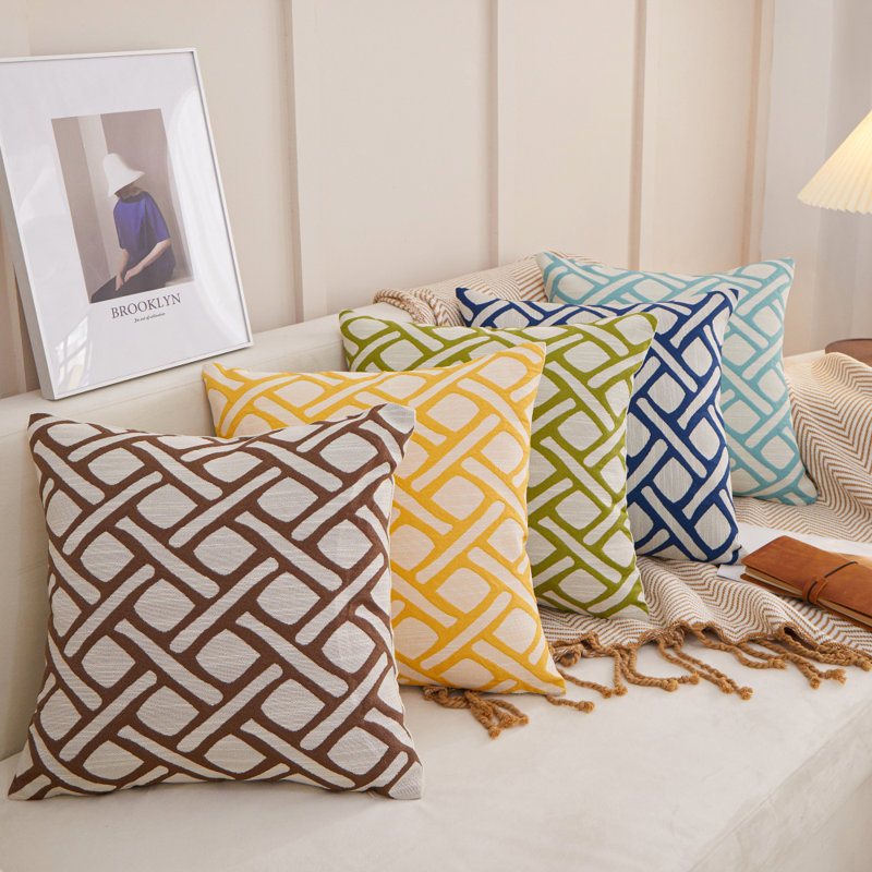 Geometric Pillow Cover, Sky Blue