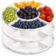 Paquet de 3 plateaux de service divisés, plateau de trempettes et de mélamine de 13 pouces, 5 assiettes à légumes modulaires pour apéritif, plateau de collations pour servir des aliments, des noix, des bonbons, des fruits séchés et des légumes