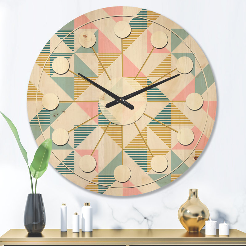 Horloge murale en bois Diamond Retro, Très grand