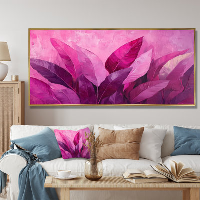 Magenta Leaves Blosoom II - Leaves Wall Art