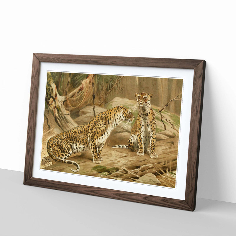 Wilhelm Kuhnert - Single Picture Frame Painting, Walnut