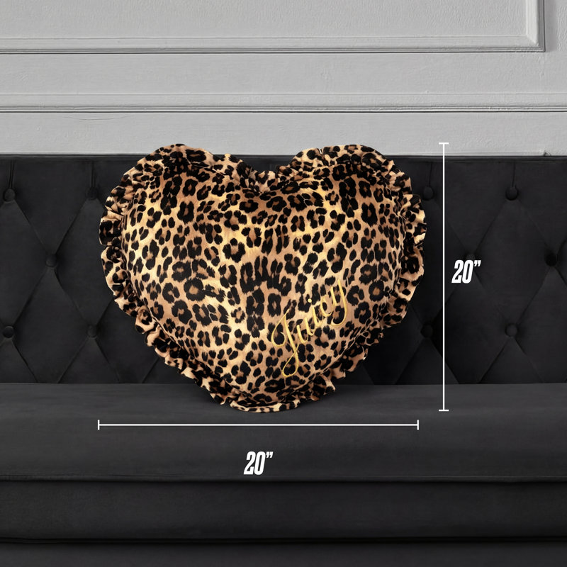 Juicy Couture Cheetah Heart-Shaped 20" x 20" Decorative Pillow