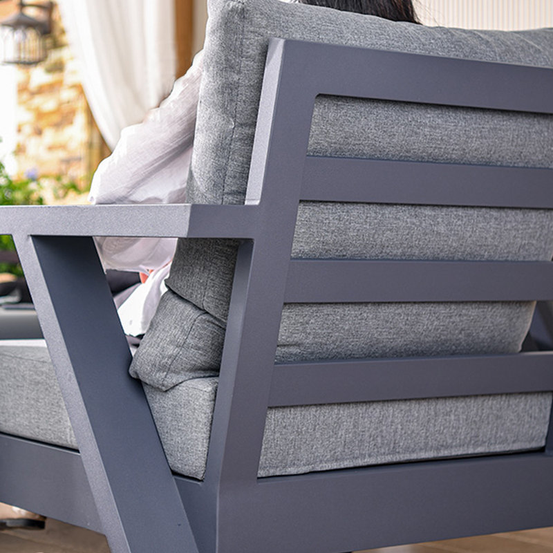 Ensemble de conversation d'extérieur pour 5 personnes avec coussins Nabiel, H 17,71 po x L 51,18 po x P 27,55 po