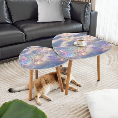 Ensemble de 2 tables basses gigognes Triangle