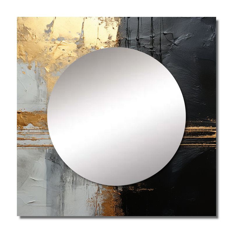 Lekeya - Art mural miroir carré abstrait pour salle de bain, 36 po x 36 po