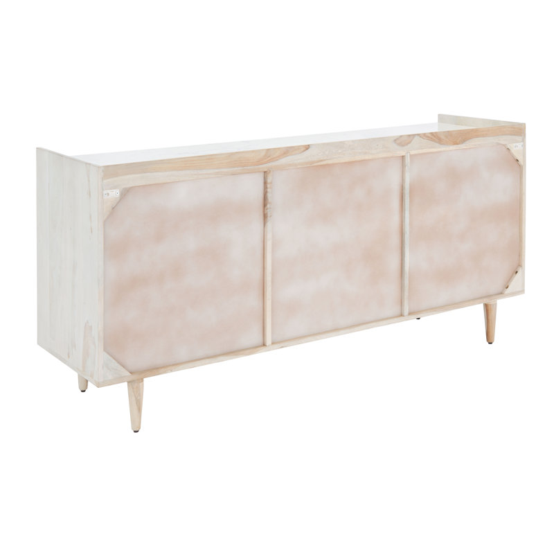 Cora Rose 62.9'' W Solid Wood Sideboard, White/White