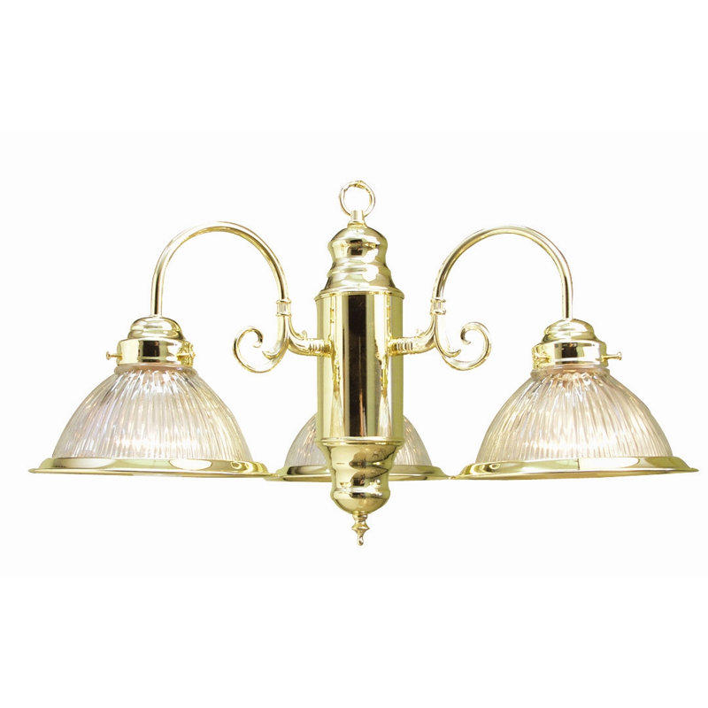 Haelly 3 - Light Classic / Traditional Chandelier, Polished Brass