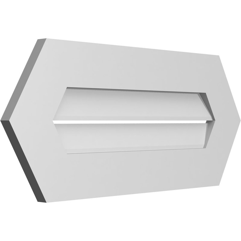 Horizontal Peaked Surface Mount Signature Urethane Functional Gable Vent, Primed Tan, 12" H x 28" W x 1" D