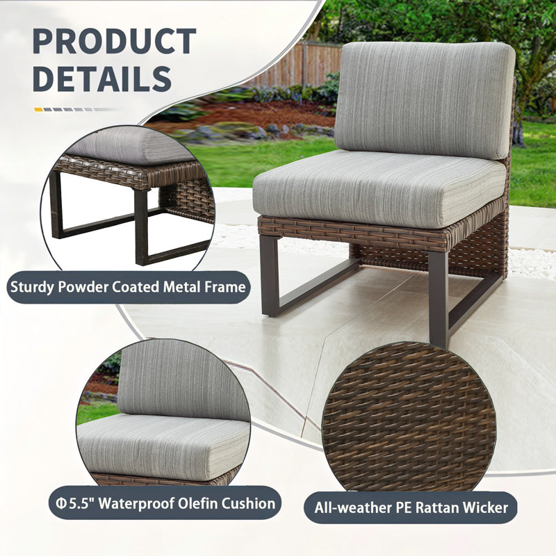 1 Piece Armless Chair