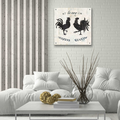 «Epic Art» Le Coq Silhouette Sq Words par Courtney Prahl, art mural en verre acrylique »par Courtney Prahl