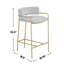 Tabouret à dossier bas en velours doré et gris avec ambiance pour espaces modernes, style rétro, siège rembourré confortable, motif uni, velours en métal, profondeur de 19,81 po, hauteur de 33,09 po, style de bar rembourré avec cadre de 13,21 lb