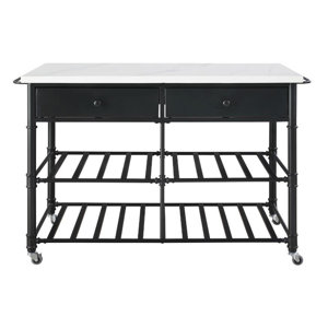 Greyleigh™ Clarkson Artificial Stone Kitchen Island & Reviews | Wayfair