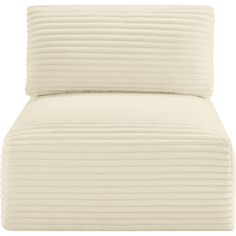 Fauteuil en velours côtelé Carmean Performance, Tissu en velours côtelé crème