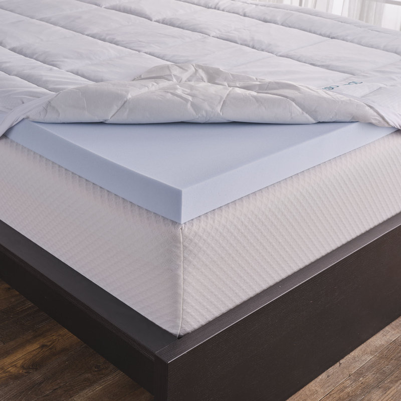 Surmatelas en mousse sereine 3 po ISOCOOL, très grand, Blanc, Très grand lit