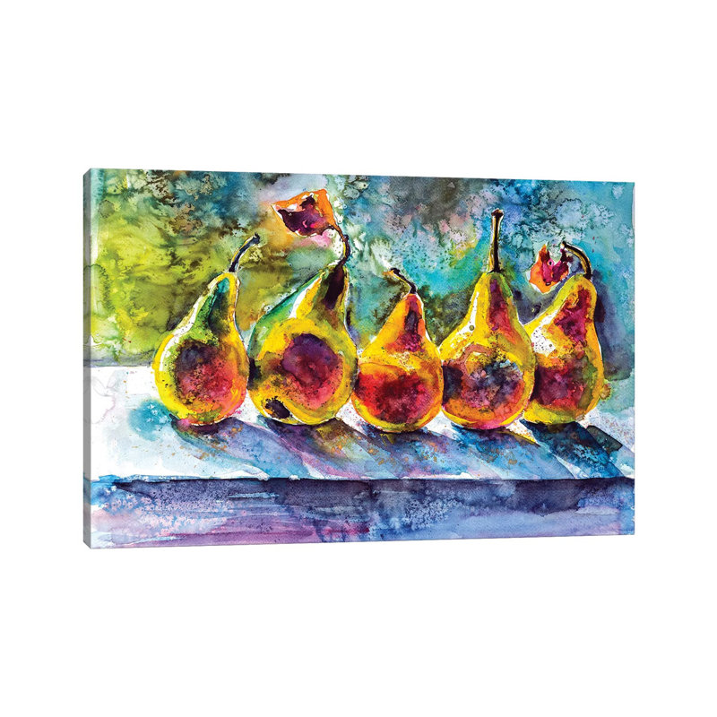 Pears by Anna Brigitta Kovacs - Print on Canvas, Wrapped Canvas, 20.32 cm H x 30.48 cm W