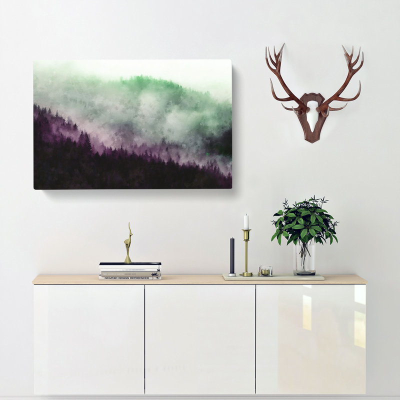 Foggy Forest - Wrapped Canvas Painting, 40cm H x 60cm W x 3cm D