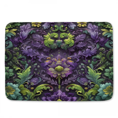 Intricate Floral Motif Bath Mat