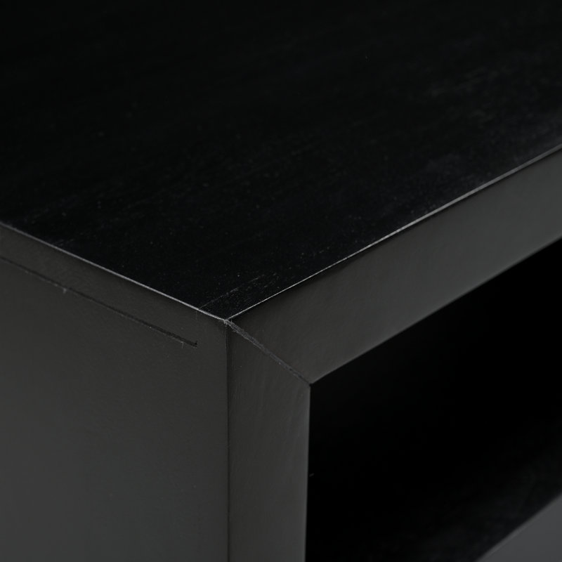 Chamniss Solid Wood Single Coffee Table, Black