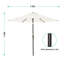 Parasol de table d'extérieur de 7,5 pi avec parasol de marche et manivelle - beige