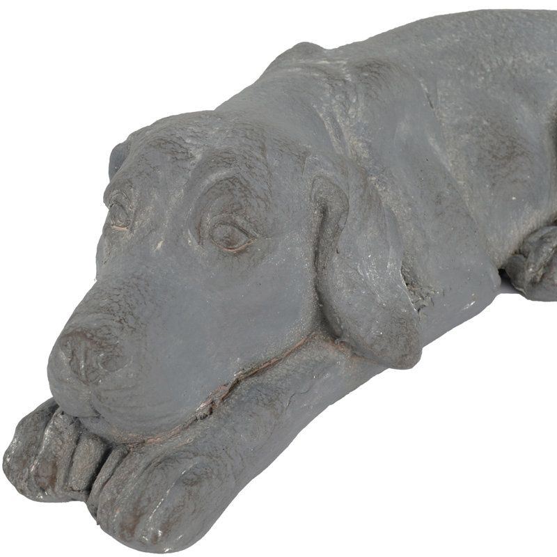 Philippa Dog Lying 15cm, Grey