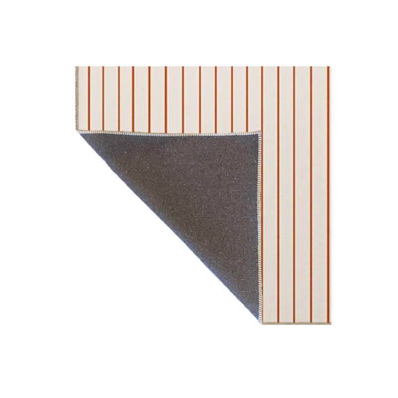 Striped Pattern Decorative Machine Washable Rug, Square 3'3" Rug Pad Included