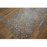 Antique Allover Star Pattern American Hooked Loop Pile Rug