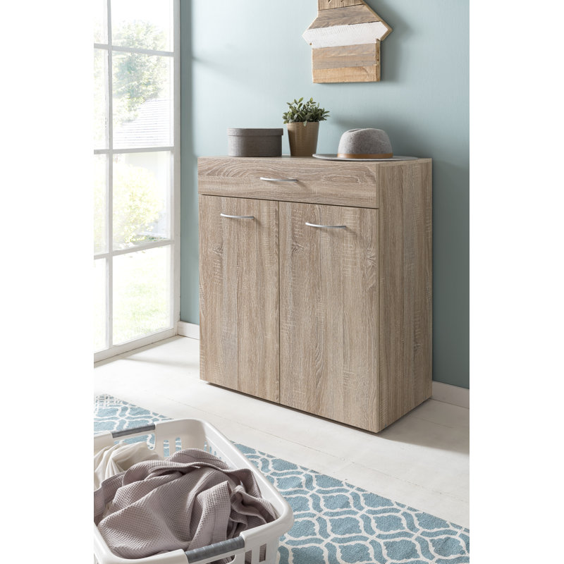 Alfrik Solid Wood 80cm W 1 - Drawer Chest of Drawers, Oak Sawed Raw