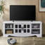52,37 po Meuble télé en bois ivoire avec 1 armoire de rangement vitrée pour téléviseur de 60 po ou moins-688980698