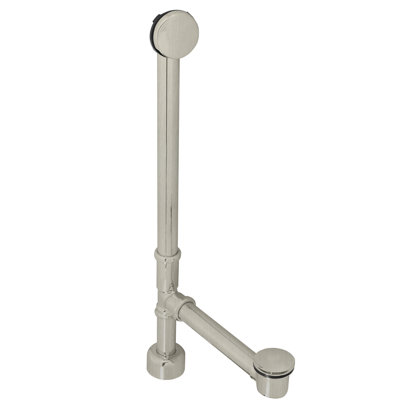 22" 17 Gauge Brass Tip-Toe Bathtub Leg Drain Assembly with No-Hole Overflow