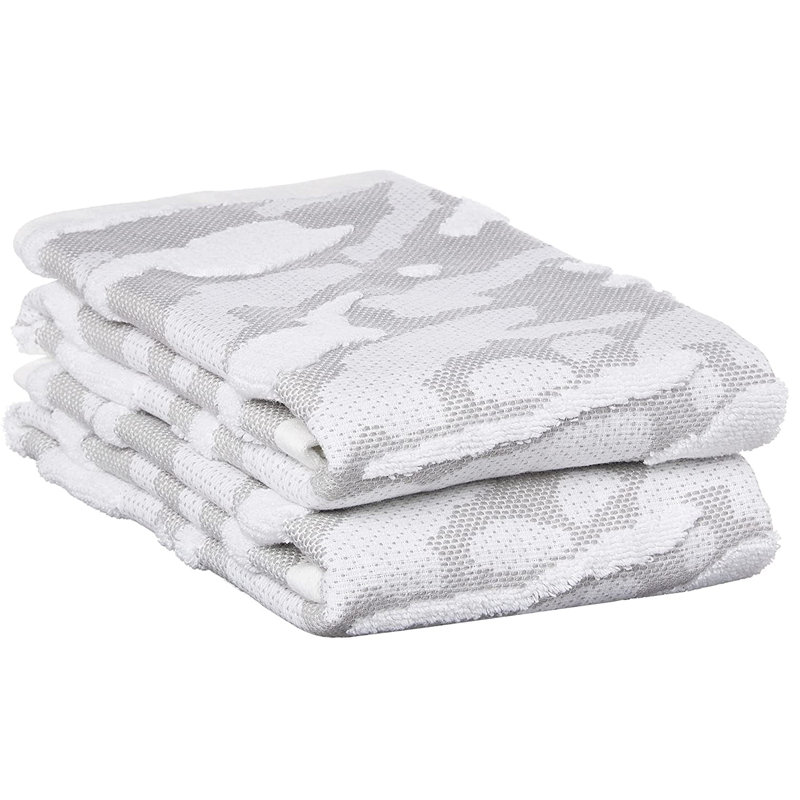 Hayllie Cotton Hand Towel Set, Silver