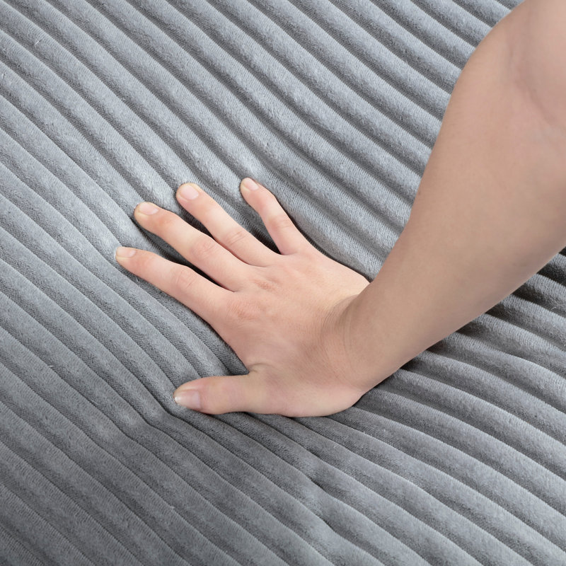 Canapé modulaire contemporain 6 pièces, velours côtelé gris, 3 chaises sans accoudoirs, sièges d'angle, rembourrage à ressorts ensachés, canapé modulaire modulaire avec 3 coussins de dossier réversibles, pièce