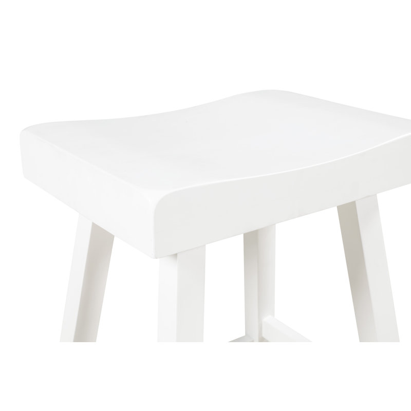 Solid Wood Counter Stool, White