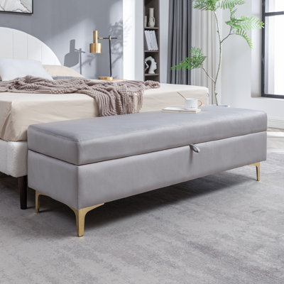 Banc de rangement en velours Mercer41