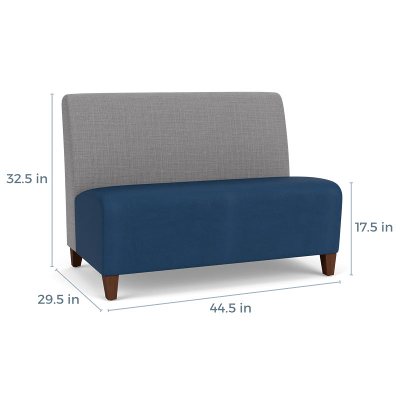 Causeuse sans accoudoirs Ravenna, Bois de noyer, Chambray gris / Patriot Plus Blue Ridge