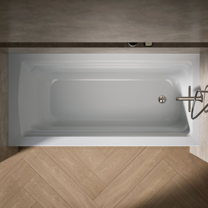 Archer 66" x 32" Soaking Bathtub, Ice Grey, Right