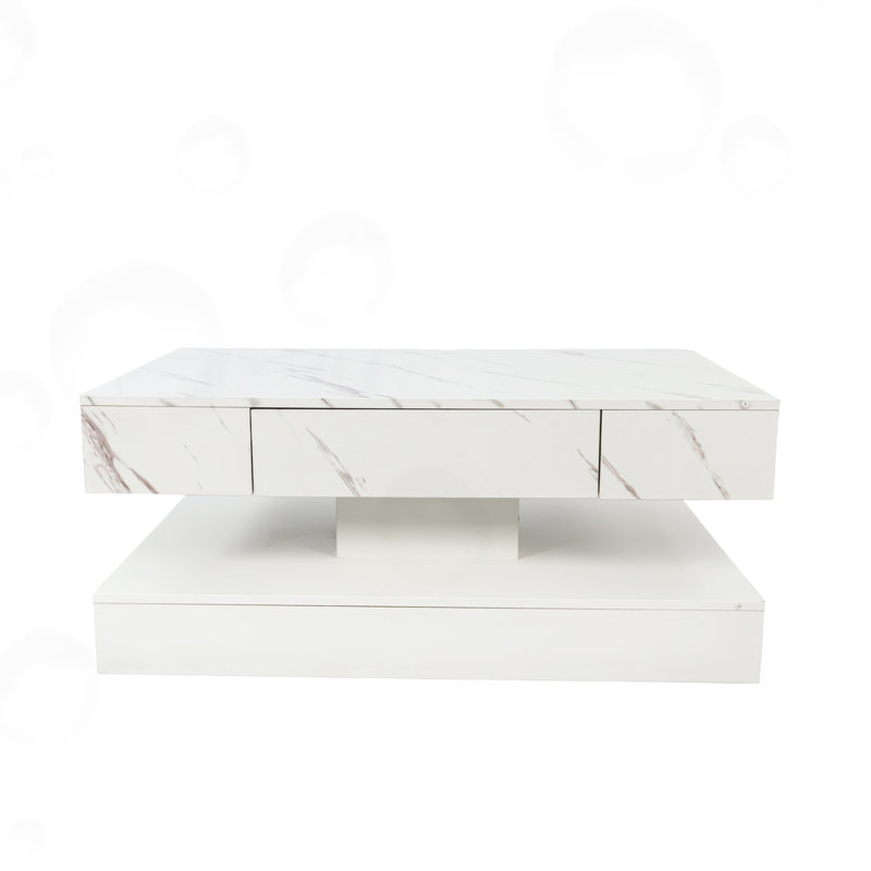 Table basse moderne à DEL, Blanc