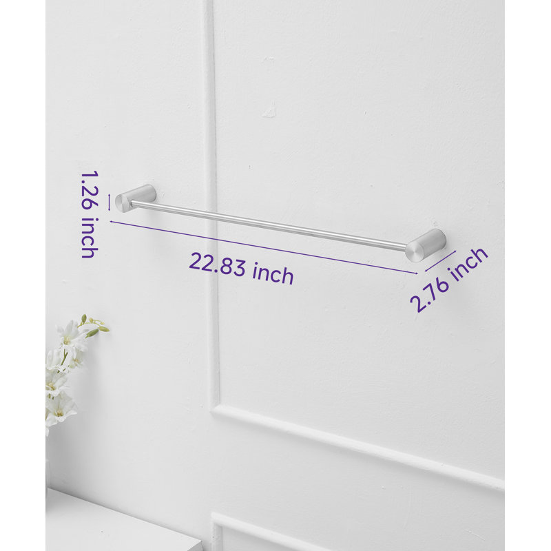 24 po Porte-serviettes de salle de bain mural moderne Modern, Nickel brossé