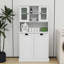 Armoire de salle de bain inclinable à deux compartiments avec panier à linge haut et 2 tablettes réglables-1953189910