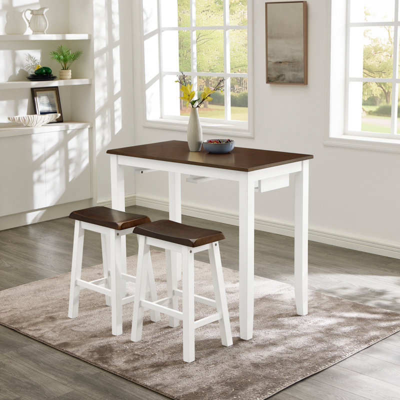 Industrial 4-Piece Bar Table And Chairs Set, Space-Saving Design For Compact Living And Dining Areas, Dining Table Set