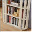 Bibliothèque ovale en bois ouverte, bibliothèque autoportante à cadre en panneau de fibres à densité moyenne, support de rangement à 5 niveaux facile à assembler pour le salon, décoration de bureau à domicile-134643836