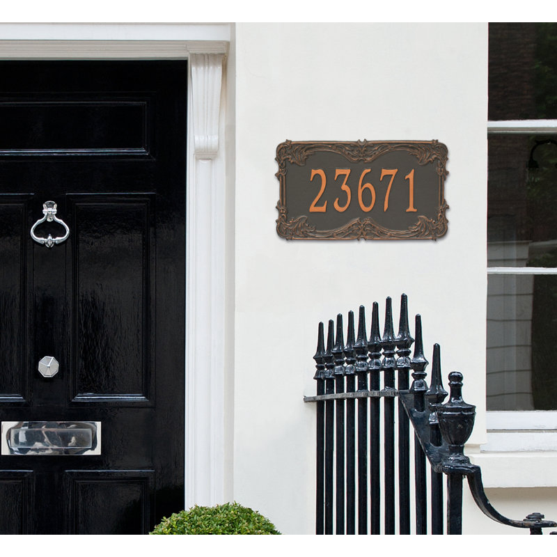 Signature Series 1-Line Wall Address Plaque, Forged Copper, Copper, Yes
