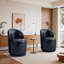 PU Leather Barrel Swivel Armless Dining Chair-282501236