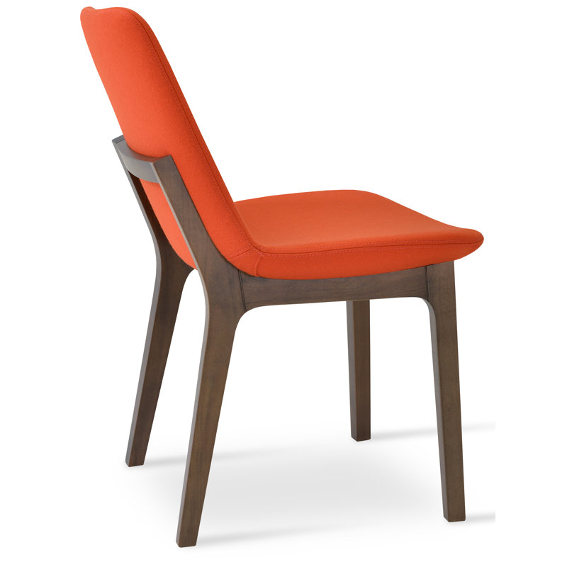 Eiffel Wood Side Chair, Wenge, Red Camira Wool