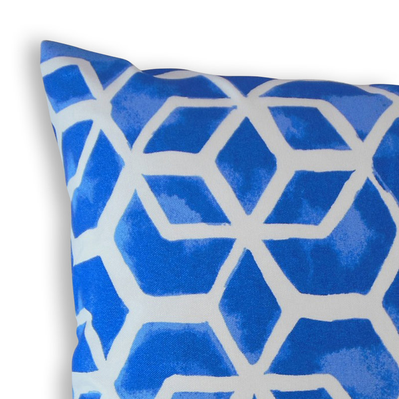 Coussin Zareh, 18 po x 18 po, Coussin décoratif, Bleu foncé