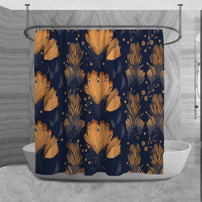 Motif floral de rideau de douche_6021