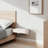 Perkin - Small Floating Nightstand White Finish With Drawer, Solid Wood Wall Drawer