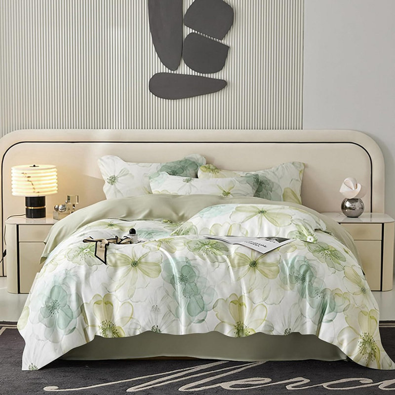  Ensemble de literie floral, Housse de couette pour très grand lit et 2 taies