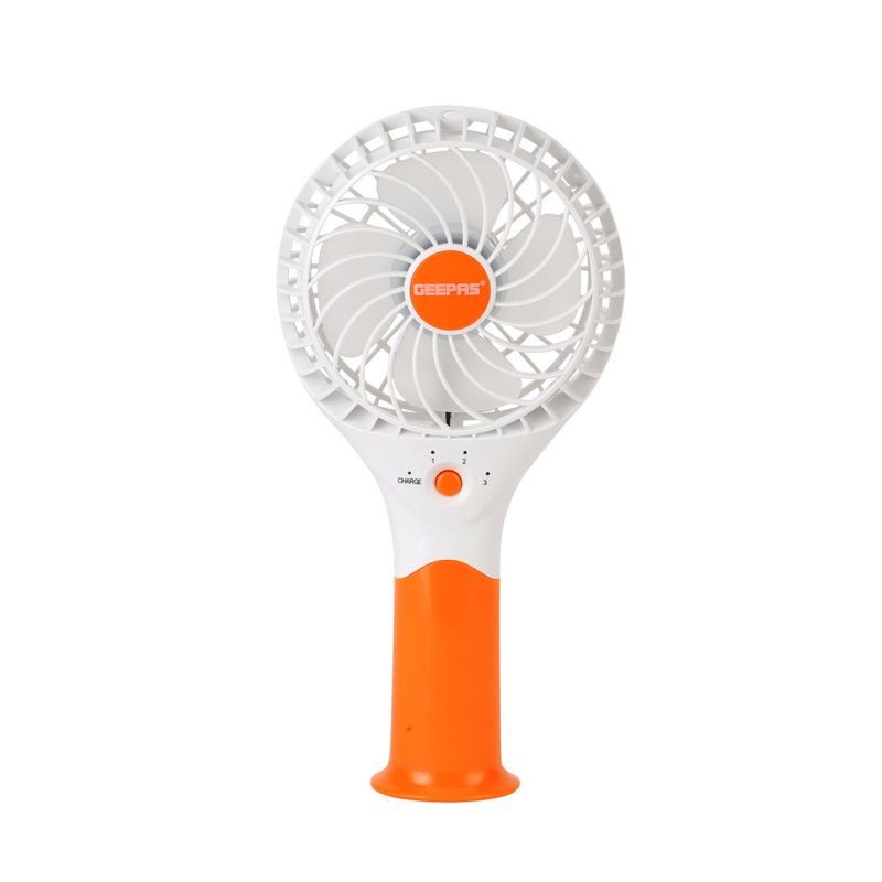 GEEPAS Rechargeable Fan | Mini Portable USB Handheld Fan for Home Office Travel Outdoor Personal Use | 3 Speed Settings 8Hr Run Time | Ultra Quiet Lightweight Air Circulator | 2 Year Warranty