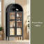 Armoire arquée moderne avec portes en verre, armoire de rangement de 72 po de hauteur à capteur automatique de hauteur avec tablette réglable en hauteur et bibliothèque à 2 tiroirs-137190429-137190419